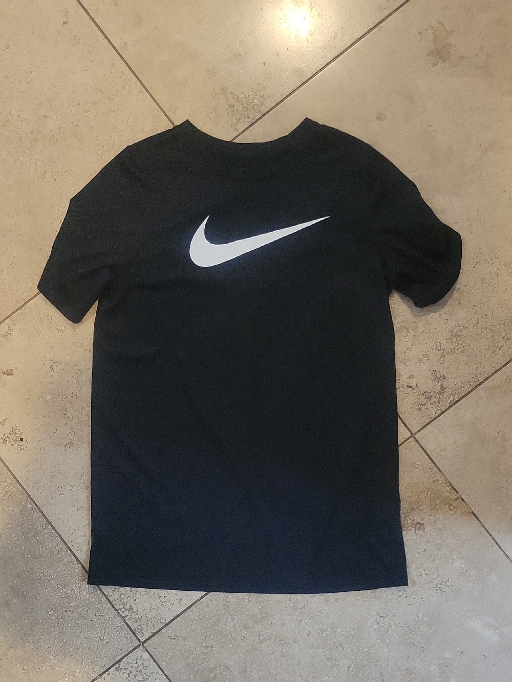 Nike Black Tee with White Swoosh Logo